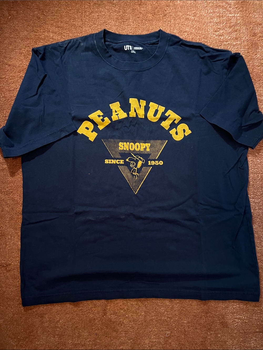 XL Navy Uniqlo Navy/Yellow Peanuts Tee